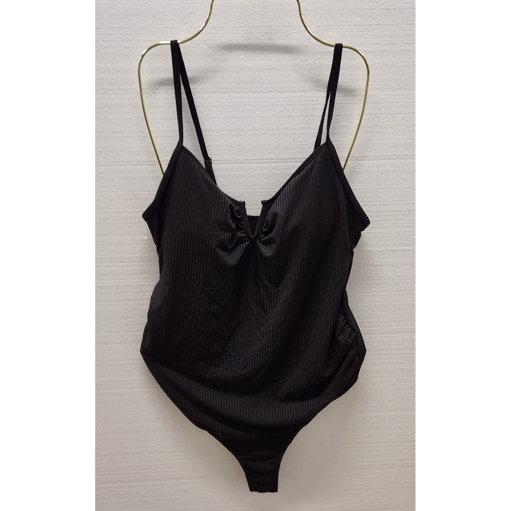 Summer Mae Black One-piece Swimsuit Adjustable Straps Removable Cups 10-12 L